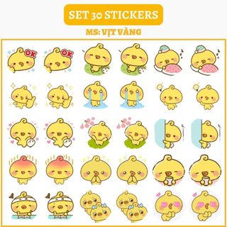 🔥set 30 hình dán stickers - vịt vàng piyomaru🔥