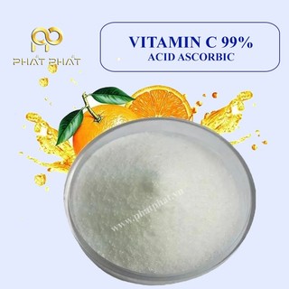 Vitamin C nguyên chất 99% gói 0,5 - 1 kg dùng trong chăn nuôi thủy sản, L-ascorbic acid, axit ascorbic nguyên liệu 99%