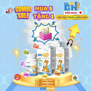 Combo 5 hộp + Tặng 1 hộp Viên nhai Kích hoạt Gen tăng chiều cao Nhật Bản ( hộp 90 viên)