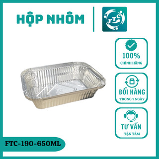 Khay nhôm 650ml Ftc hộp giấy bạc 1 ngăn đựng thực phẩm MS200