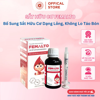 Femalto.Bổ Sung Sắt Hữu Cơ Nhỏ Giọt Cho Mẹ, Bé.Không Táo Bón