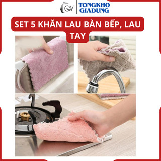 Combo 5 khăn lau bát đĩa nhà bếp đa năng cao cấp