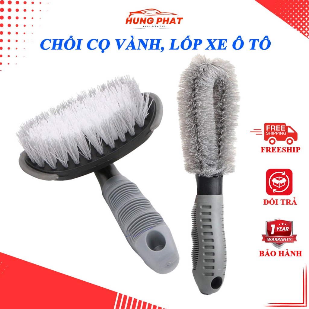 Bộ Chổi Cọ Rửa Lốp Ô Tô, Cọ Rửa Vành Ô Tô, Mâm Ô Tô, Chổi Vệ Sinh Lốp Xe Ô Tô Chuyên Dụng Tay Cầm Ch