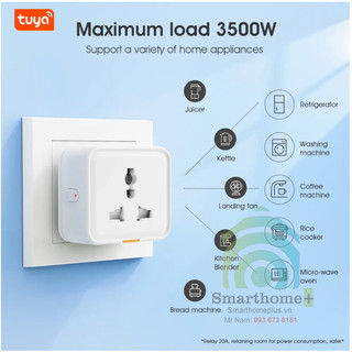Ổ Cắm Thông Minh Wifi Điều Khiển Từ Xa 10A/ 16A Tuya