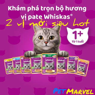 Pate Whiskas thơm ngon, giá rẻ gói 80gr, đủ vị, vị mới hot( mèo lớn,)
