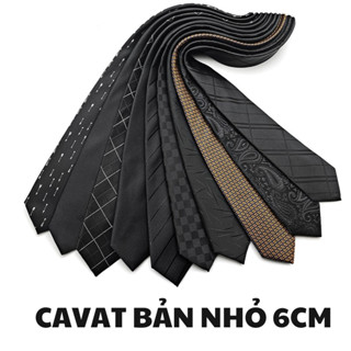 Cavat Nam Adam88 màu đen bản nhỏ 6cm phong cách Hàn Quốc, Cravat cao cấp, Cà vạt công sở, Calavat chú rể, Ca vát nghệ sĩ