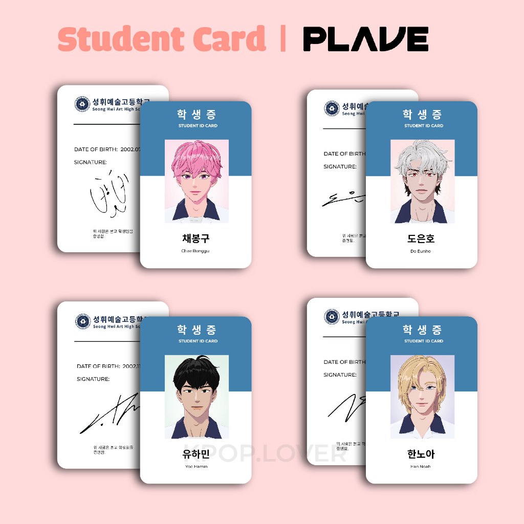 STUDENT CARD Plave - thẻ học sinh Plave ( card giấy)