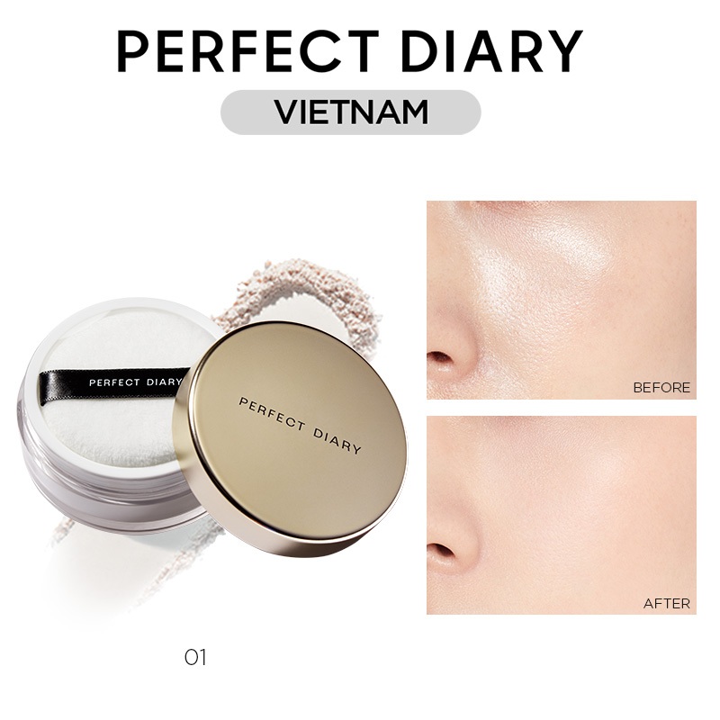 Phấn Phủ Kiềm Dầu Perfect Diary Chống Thấm Nước Kiểm Soát Dầu, Giúp Da Mịn Màng 3 Màu 7G