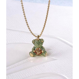 Dây chuyền swarovski teddy xanh