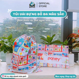 [Qùa tặng] Túi vải đựng đồ cho bé tiện lợi, túi đựng đồ họa tiết ngộ nghĩnh từ sách vải, phát triển thị giác của bé