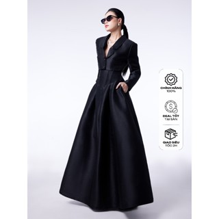 Chân váy dài ôm eo dáng xòe SÔ CÔ LA, vải Tafta đen cao cấp - RESSES