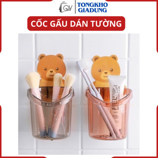 Cốc dán tường để đồ đa năng hình gấu