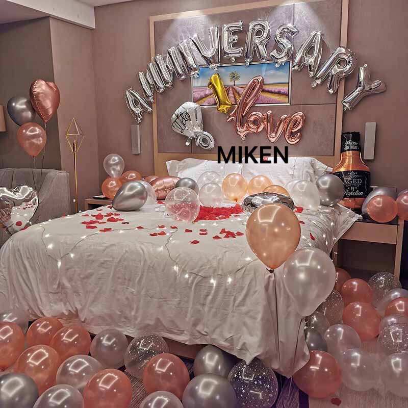 Set trang trí Anniversary trang trí ngày kỷ niệm, phụ kiện bóng sinh nhật