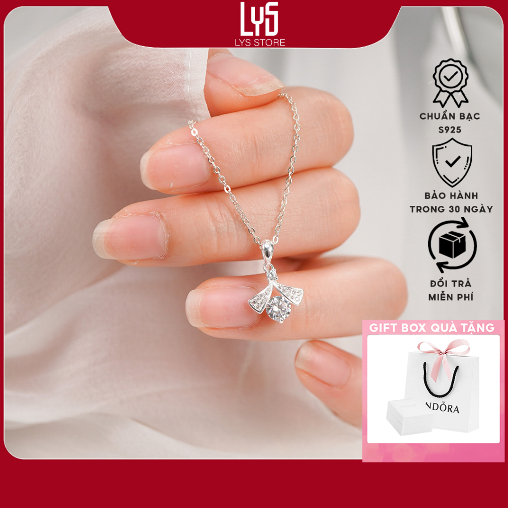 Dây chuyền bạc Lys Đính Đá Lấp Lánh 6358 - Dây chuyền chuẩn Bạc S925