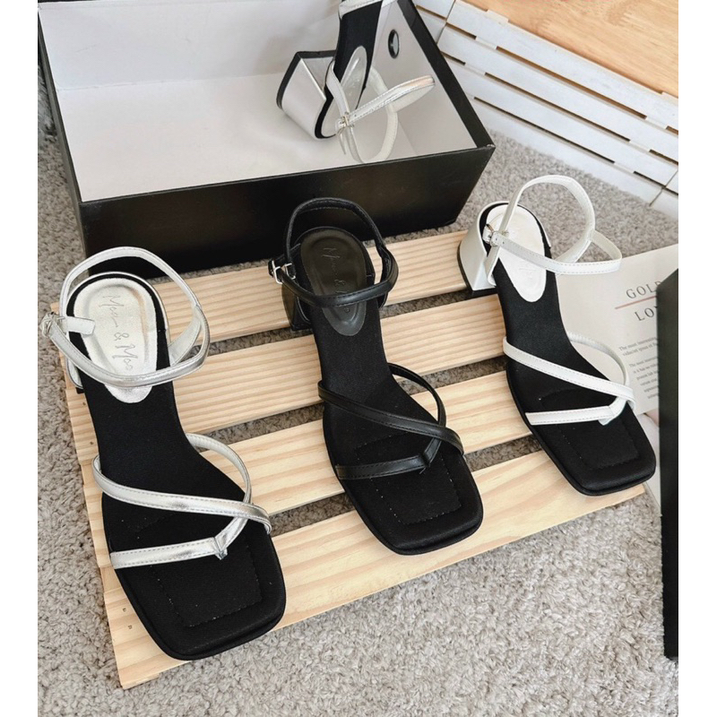 Sandal xỏ ngón nữ, sandal cao gót nữ, sandal nữ xỏ ngón MAILIAA quai xỏ ngón gót vuông 3 phân