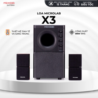Loa Vi Tính Microlab X3 2.1, Công Suất 98W - Hàng Chính Hãng BH 1 Năm