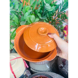 Nồi đất phủ men size 17cm 20cm kèm nấp
