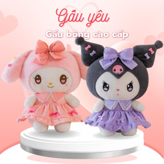 Kuromi mặc váy tím hồng gấu bông to thú nhồi bông cute quà tặng dễ thương hàng cao cấp