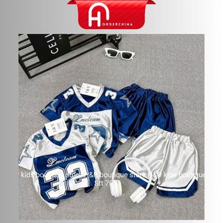 Set 2 bộ thể thao số 32 in chìm cho bé mềm mịn thoáng mát - HNOrderChina