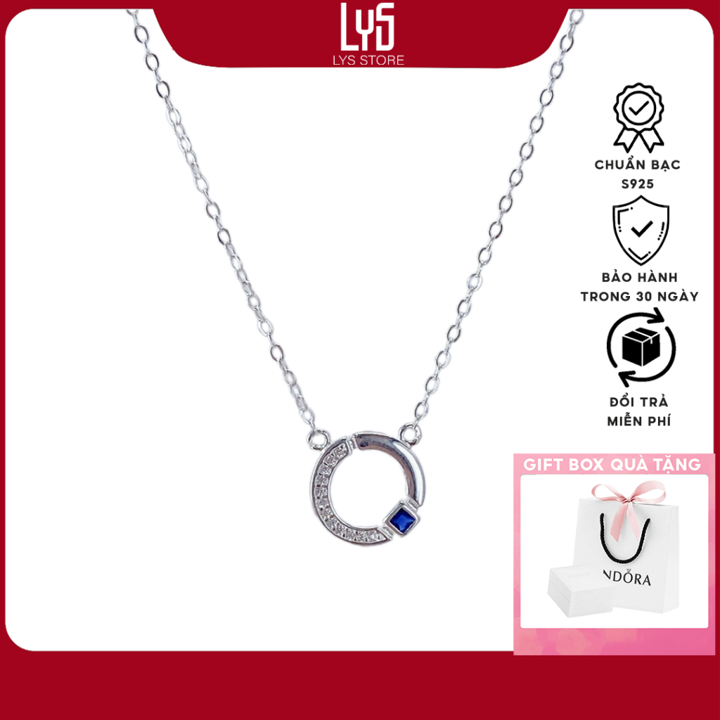 Dây chuyền bạc nữ Lys Ruby Eternity Circle 6082BE - Dây chuyền Bạc cao cấp