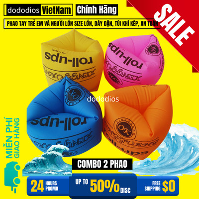 Combo 2 Phao Bơi Tay Cho Trẻ Em Bé - Bền Bỉ, Chọn Màu, An Toàn - Hàng Chính Hãng Dododios