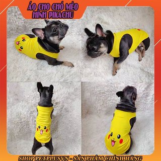 Áo vàng hình pikachu cho chó mèo