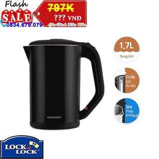 Bình đun siêu tốc 2 lớp lock&lock ejk738blk - màu đen - 1.7l - hàng chính hãng