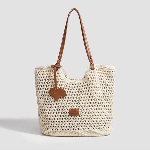 (Sẵn ship hoả tốc) Túi tote vintage dệt chio2nd phong cách mùa hè
