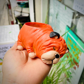 [CÓ SHIP TỈNH] Chậu Chó Bull Nằm Ngủ