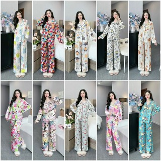 Bộ luạ tơ tằm viền lé tay dài xinh xẻo