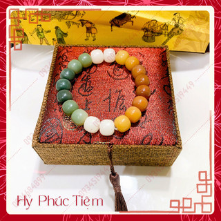 Vòng tay 💚 hạt bạch ngọc bồ đề 💚 phối màu - 0011