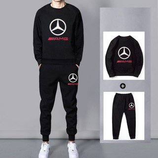  Bộ cổ tròn amg quần áo nam thu đông dài tay cao cấp  bộ chất vải da cá thể thao nam dày dặn aothun.teenshop 