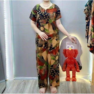 Bộ lụa hàn châu trung niên cao cấp, bộ lụa dài cho bà và mẹ