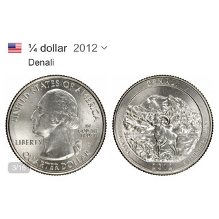 Đồng xu ¼ dollar bang Alaska của Mỹ 2012