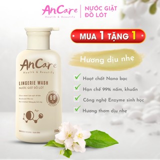 Nước giặt đồ lót Ancare 300ml, làm sạch hiệu quả với enzyme sinh học, bổ sung nano bạc giúp kháng khuẩn & nấm