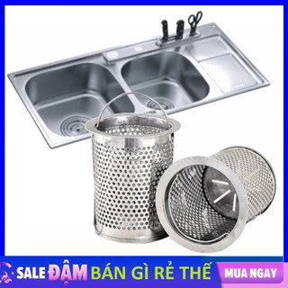 Lồng Trụ Lọc Rác Bồn Rửa Chén Bát Chất Liệu Inox Không Gỉ Có Quai Xách Tiện Lợi Phù Hợp Tất cả Bồn