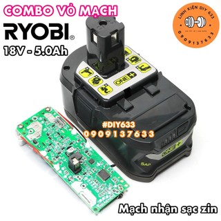 Vỏ mạch pin ryobi 18v 5ah 5s2p, mạch nhận sạc zin