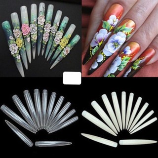 Móng mẫu nhọn dài tập vẽ nail - bịch 12 cái size to size nhỏ
