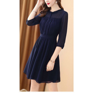 Đầm voan xòe phối ren cao cấp densi