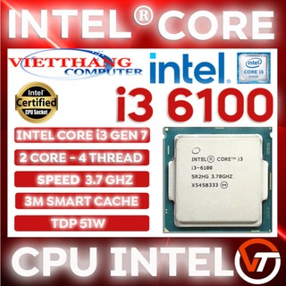 Cpu i3 6100 kaby lake 2 nhân 4 luồng socket 1151 cho main h110, b150 ...