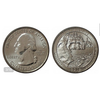 Đồng xu ¼ dollar bang wisconsin của mỹ 2018