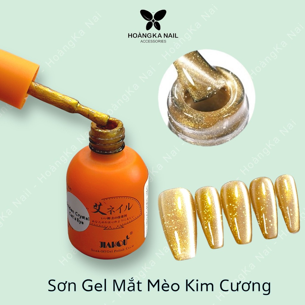 Sơn Gel Mắt Mèo Kim Cương Vàng_Mắt mèo kim cương_Sơn mắt mèo - Phụ Kiện Nail Hoàng Ka