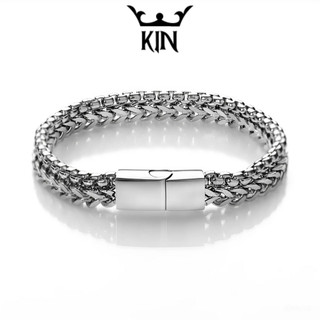  Vòng Tay Nam ST Lắc Tay Titan Không Gỉ Rộng 15mm Kiểu Xích Màu Bạc Thời Trang Cho Nam Phong Cách Hip Hop Kin Accessories 