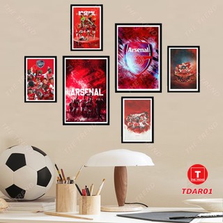 ,tranh dán tường bộ 6 bức đội bóng Arsenal, tranh dán không cần khoan.
