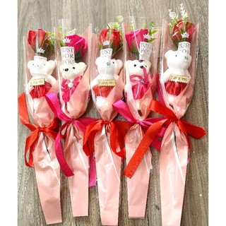 Hoa sáp 1 bông có gấu [sỉ 9k]