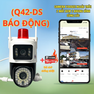 Camera Wifi Yoosee 2 khung hình Q42 PRO 16MP, 4K, Ngoài trời 2 ống kính, 2 khung hình, Đèn báo động đỏ