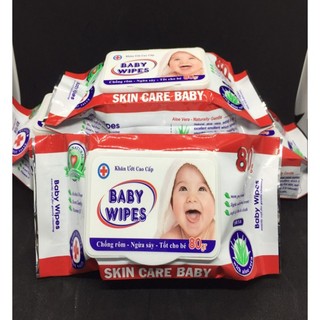 Combo 10 gói khăn giấy ướt baby wipes cao cấp cho bé không mùi 80g
