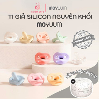 (TẶNG HỘP ĐỰNG) Ti Giả Moyuum Silicon Hàn Quốc Cao Cấp Nguyên Khối, Siêu Mềm Mại Cho Bé Từ 0M+