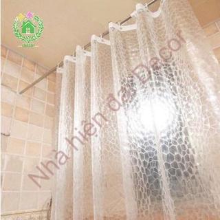 Rèm Phòng Tắm chống nước chống ẩm- PEVA hoạ tiết 3D kẻ trong