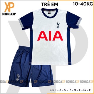 Áo Đá Bóng Trẻ Em Tottenham trắng 2024, Đồ Đá Banh Trẻ Em Vải Thun Lạnh Cao Cấp
